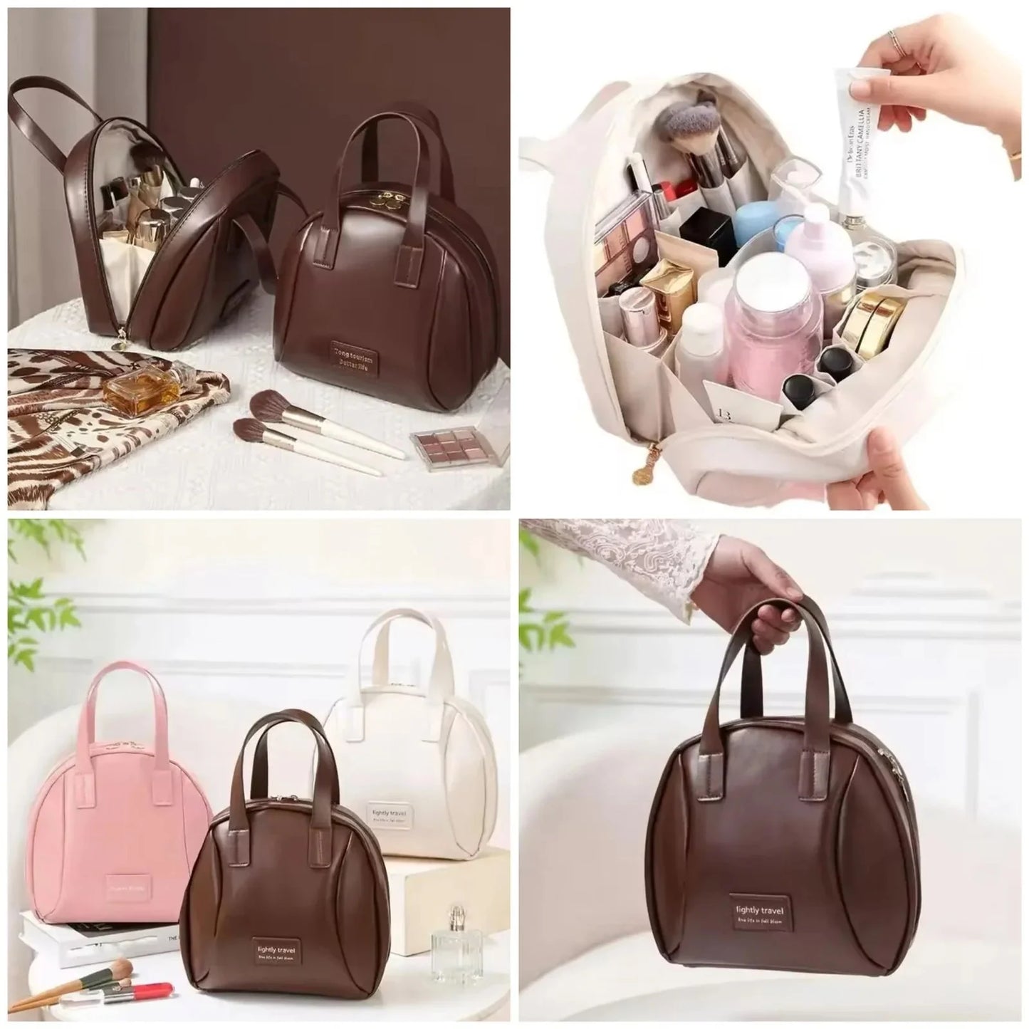 Multifunctional Luxury Portable Girl Makeup Hand Bag Waterproof Travel Cosmetic Bag Organizer