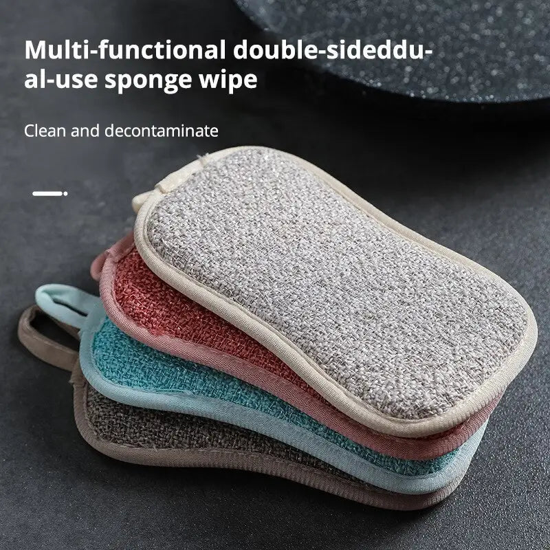 Ultra-Absorbent Microfiber Soft & Durable Dual-Sided Scrub Sponges Dishwasher 2Pcs Pack