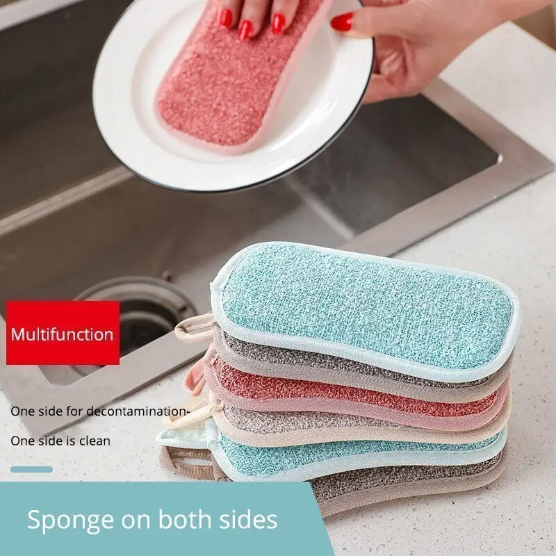 Ultra-Absorbent Microfiber Soft & Durable Dual-Sided Scrub Sponges Dishwasher 2Pcs Pack