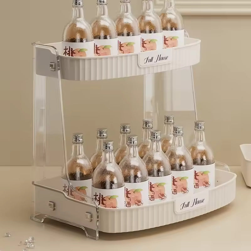 Desktop Double Layer Bathroom Organizer Shelf Cosmetic Storage Rack Holder