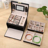 Multipurpose 3 Layer Makeup Cosmetics Jewellery Organizer With Mirror And Lock