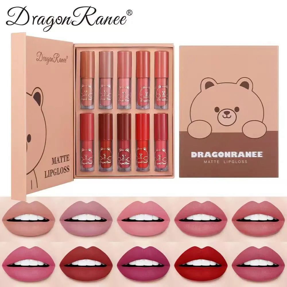 Dragon Ranee Matte Lip Gloss 10Pcs Set