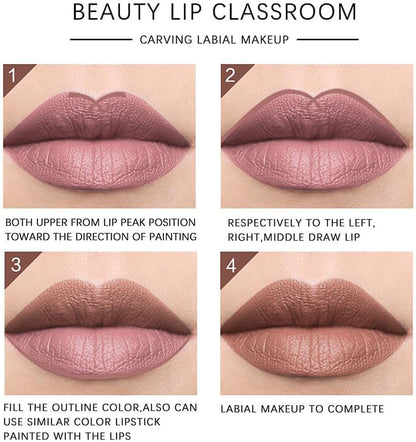 Eveline Beauty Lipstick Pencils Smooth Matte Color for All-Day Glam 12Pcs Set