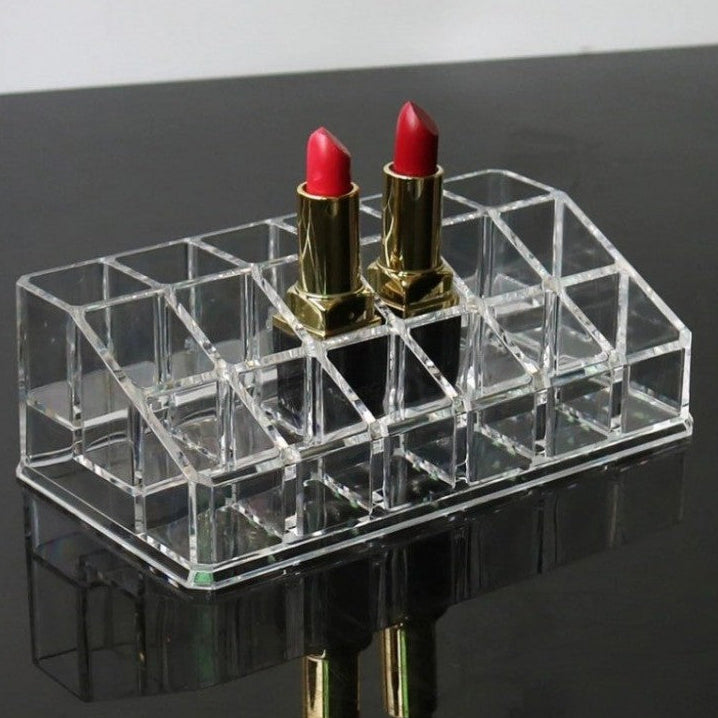 Transparent Acrylic Lipstick Makeup Organizer 18 Grid
