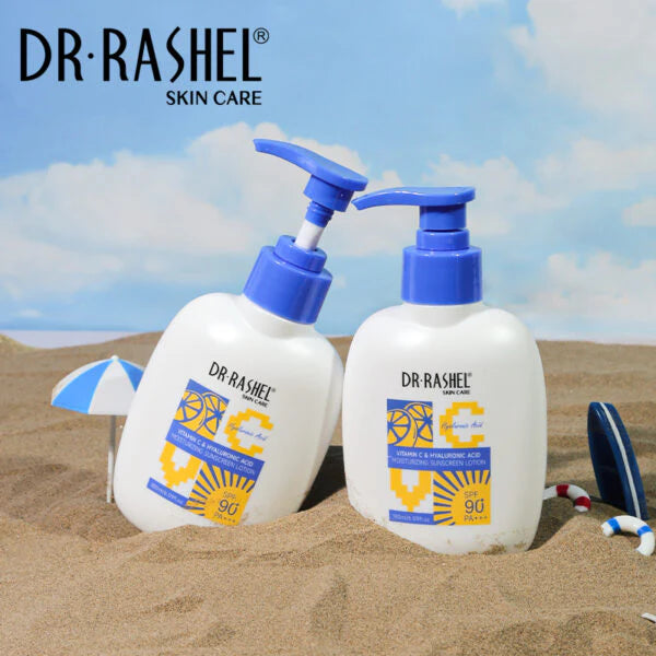 Dr Rashel Vitamin C & Hyaluronic Acid Moisturizing Sunscreen Lotion SPF 90+ PA+++ - 180ML