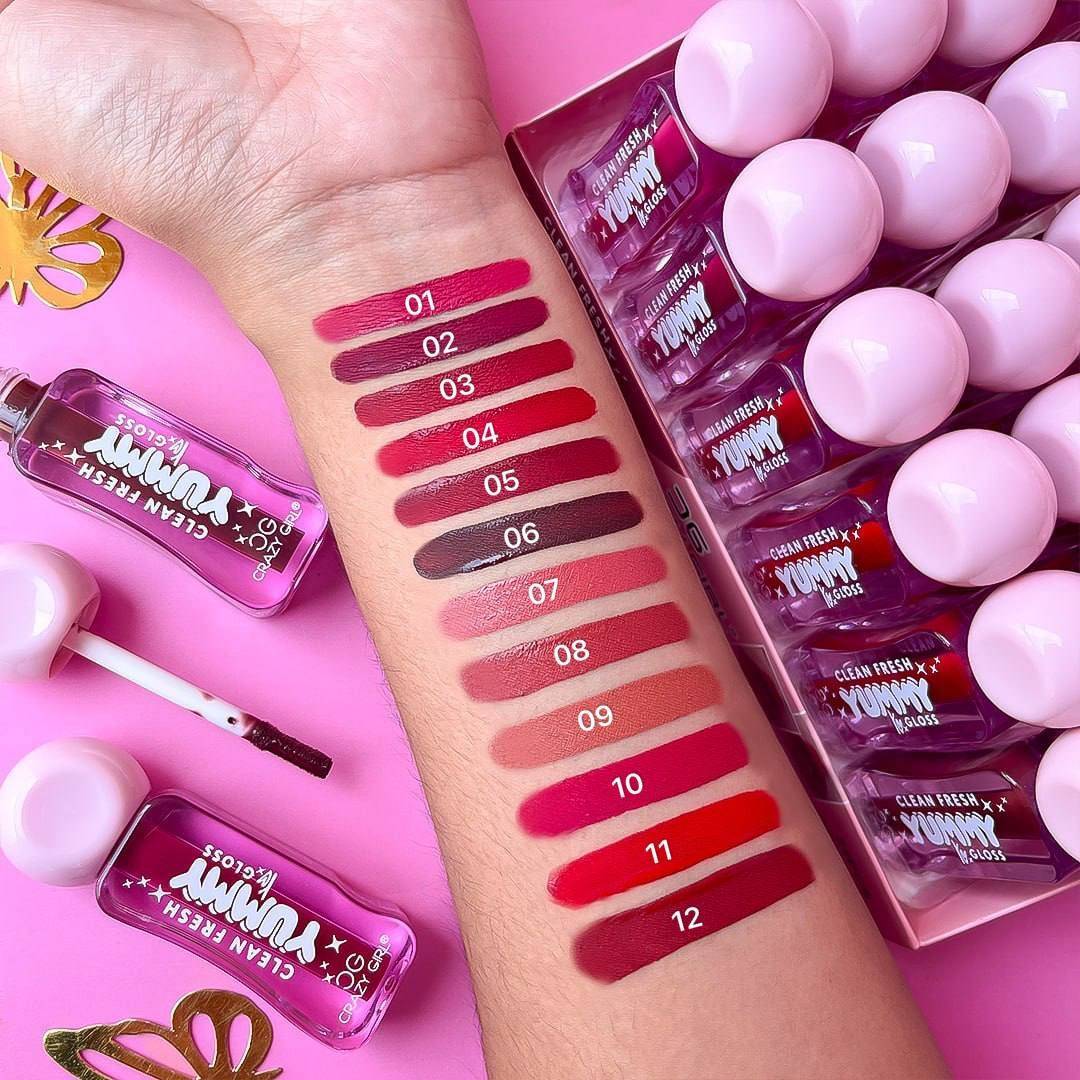 Crazy Girl CG Clean Fresh Yummy Lip Gloss 12Pcs Set