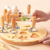Mini Biscuit Cookie Dumpling Stamp Mould Cutters With Wooden Handle