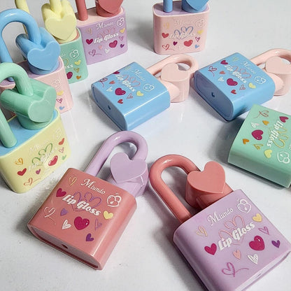 Miundo 6pcs Pink Magic Heart Lock Shape Lipgloss 6pcs Set