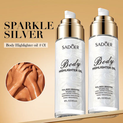 SADOER Body Highlighter Oil Sparkling Full Body Brighten Long-Lasting Shimmering 85ml