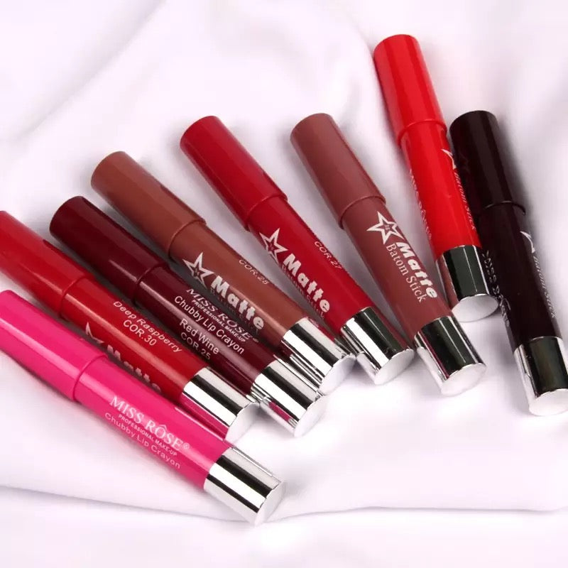 Miss Rose Crayon Lipsticks Set 10Pcs