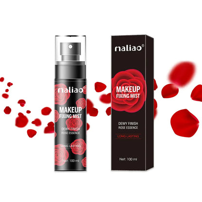 Maliao Dewy Finish Makeup Fixing Mist with Rose Essence Long-Lasting Makeup Fixer 100ml
