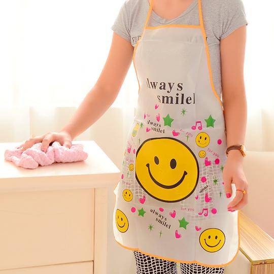 Kitchen Apron Multicolor Printed PVC Waterproof 1Pcs 14622