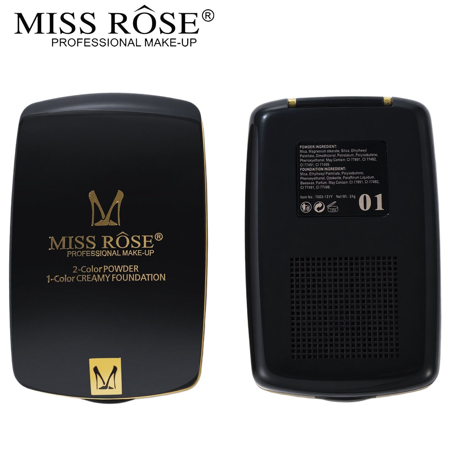 Miss Rose 3 Color Powder Fashion with Mirror