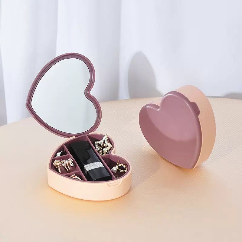 Heart Shape Jewellery &; Multi Purpose Box With Mirror