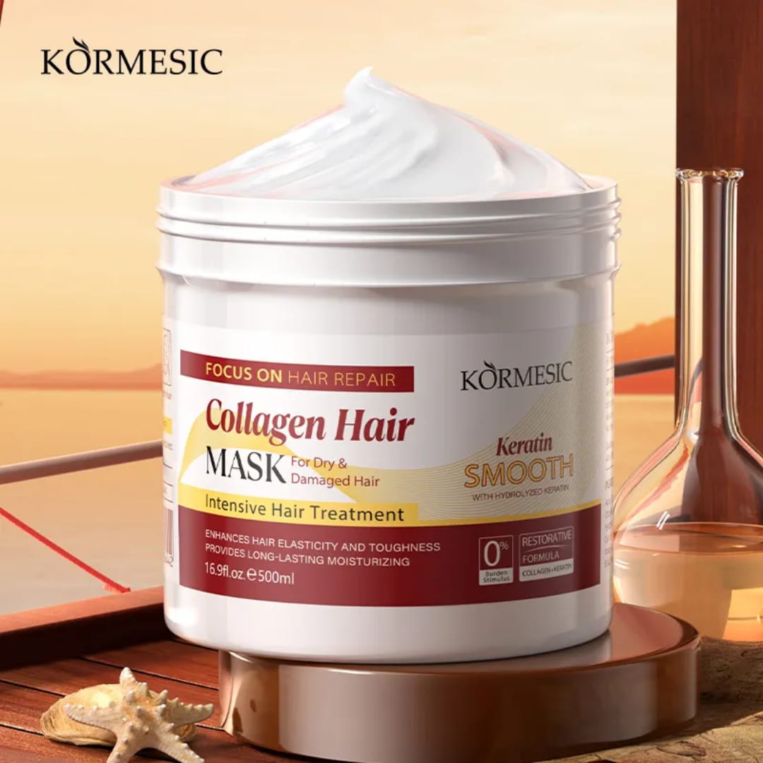 Kormesic Keratin Smoothing Repair Collagen Hair Mask for Dry &amp; Damaged Hair 500ml