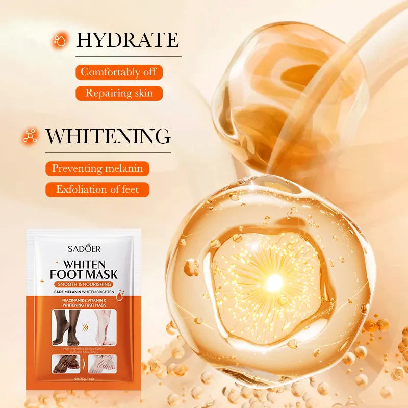 SADOER Vitamin C Skin Care Dark Skin Lightening &amp; Whitening Moisturizing Foot Mask