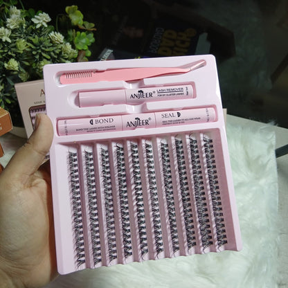 ANJIEER Mink & Soft Natural DIY Cluster Lashes Extension Kit