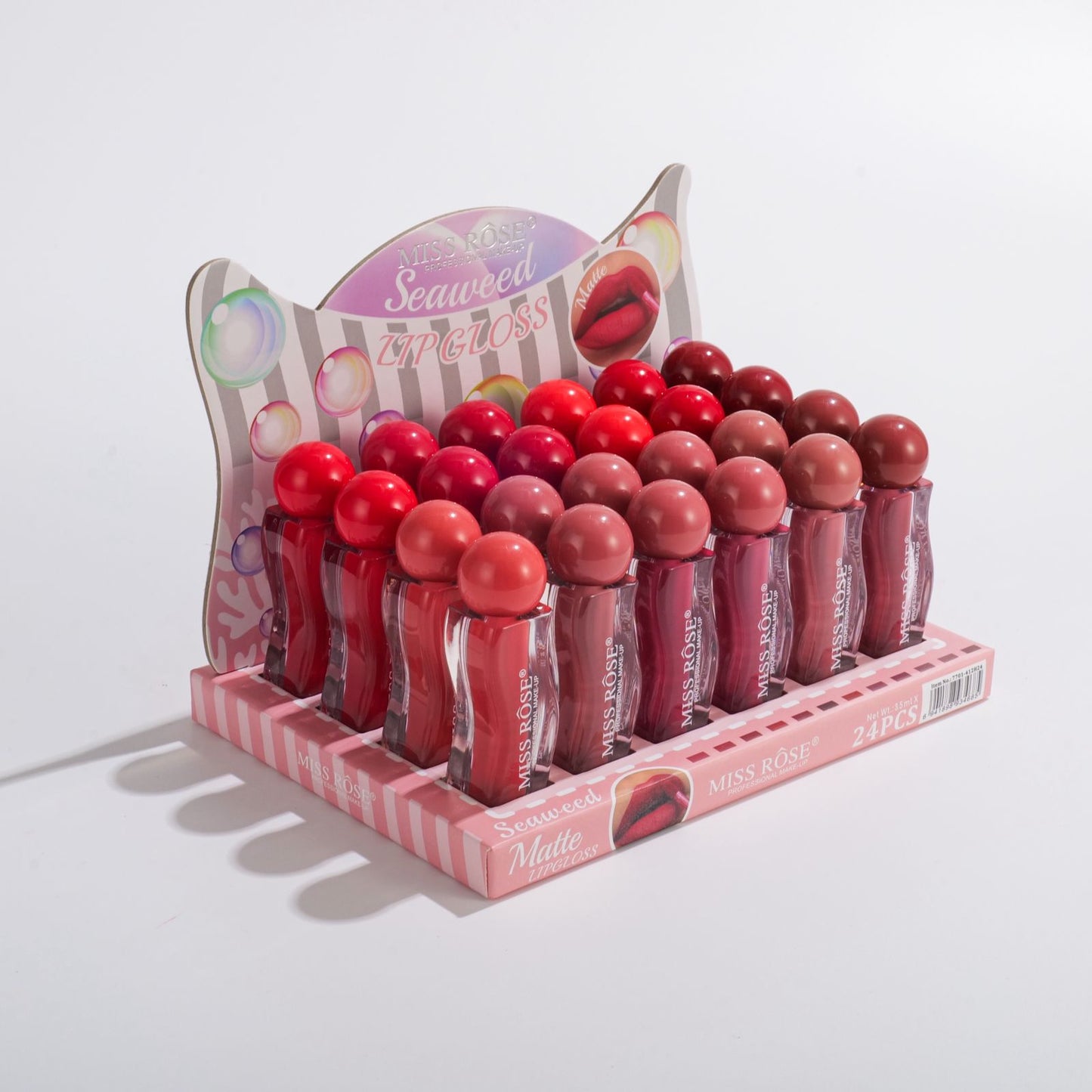 Miss Rose Seaweed Matte Lip Gloss 12Pcs Set