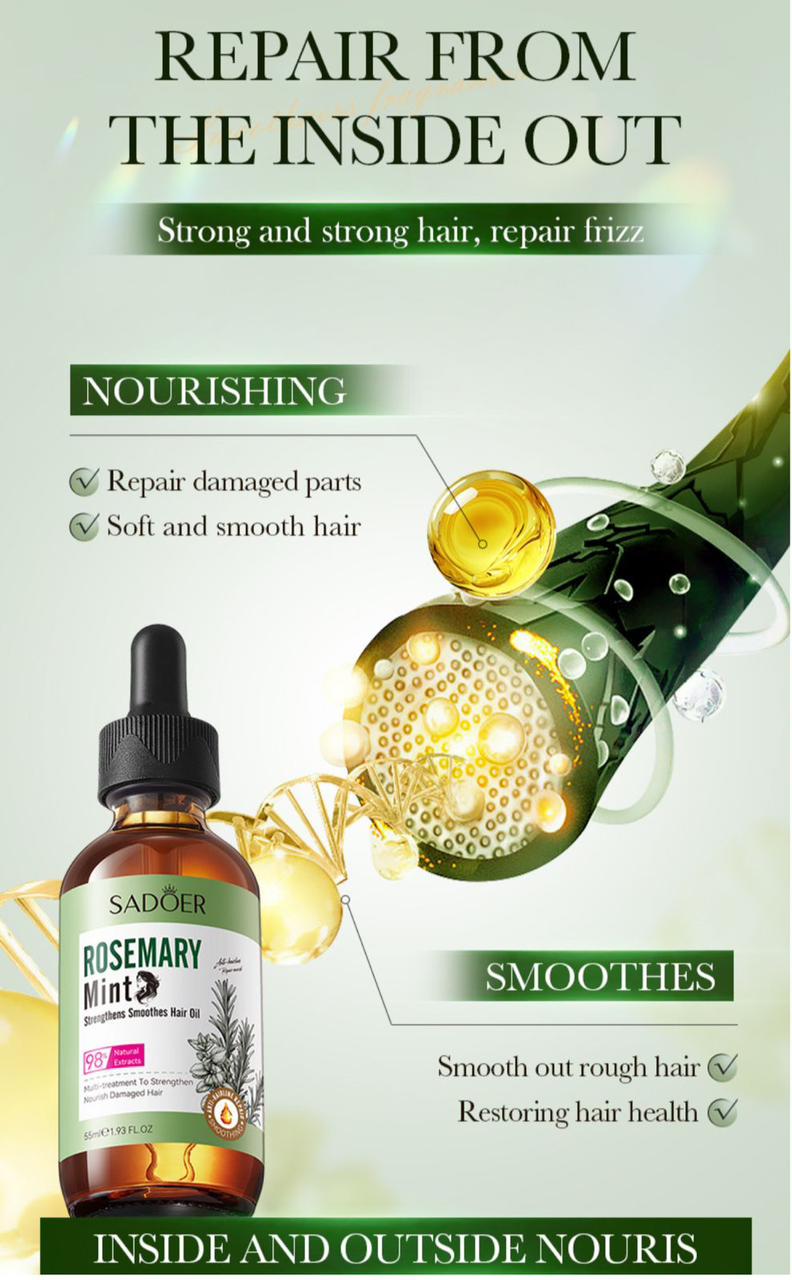 SADOER Mint Rosemary Strengthening Hair Oil 55ml