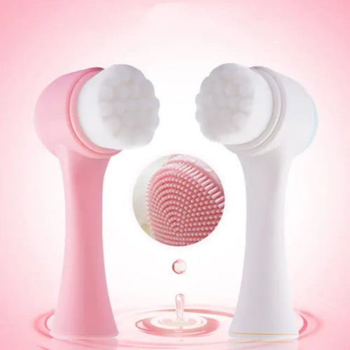 Silicone Double Sided Face Washing Facial Brush Face Massage Facial Cleanser Brush