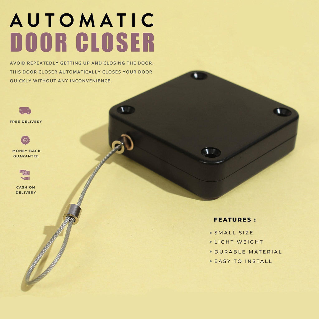 Multifunctional Automatic Punch-Free Sensor Door Closer Pull Wire Rope Quick Install & Stable Hole-Free