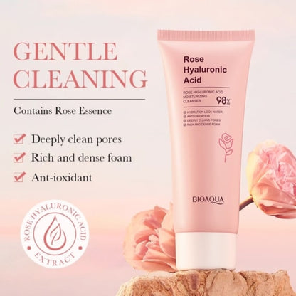 Bioaqua Rose Hyaluronic Acid Moisturizing Cleanser – 100g