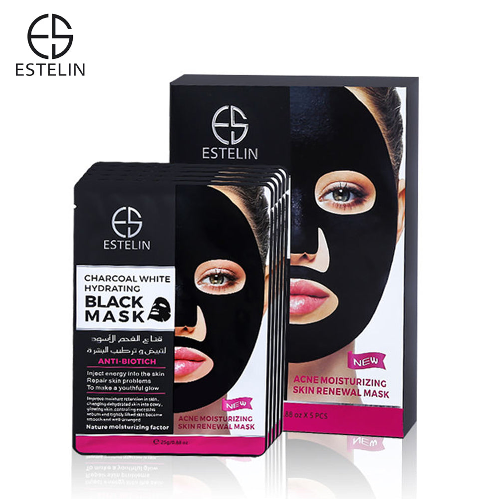 Estelin Charcoal White Hydrating Black Acne Moisturizing Skin Renewal Mask