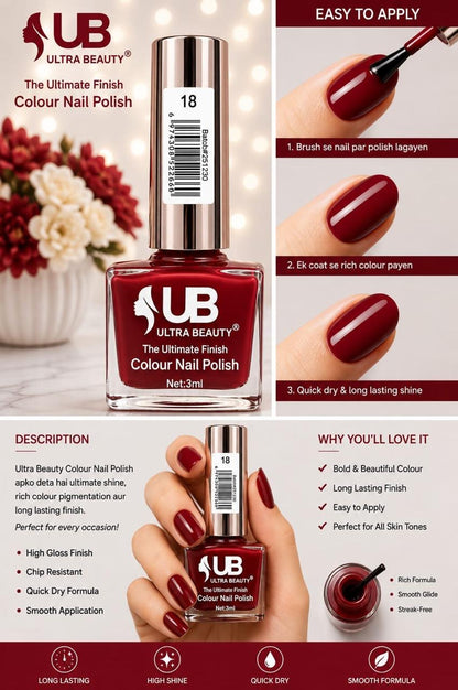 Ultra Beauty Colour Nail Polish – 3ml (Set C)