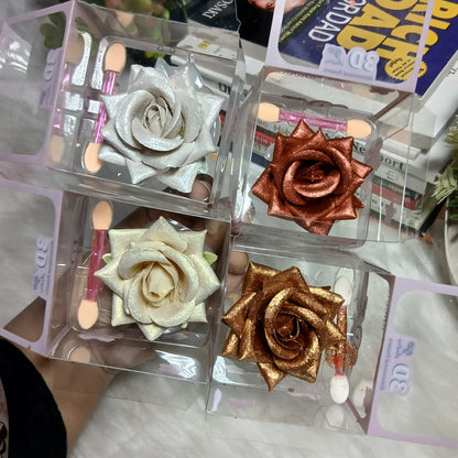 Loleeta 3D Three-dimensional Rose Highlighter + Eye Shadow Powder Easy Coloring Highlight Powder Face Contour Makeup