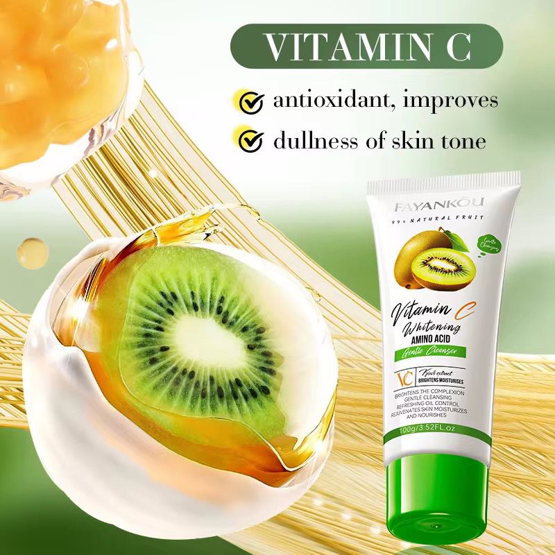 FAYANKOU Kiwifruit Extract Vitamin C Whitening Cleansing Wash Oil Control Hydrating and Smoothing Brightening Skin