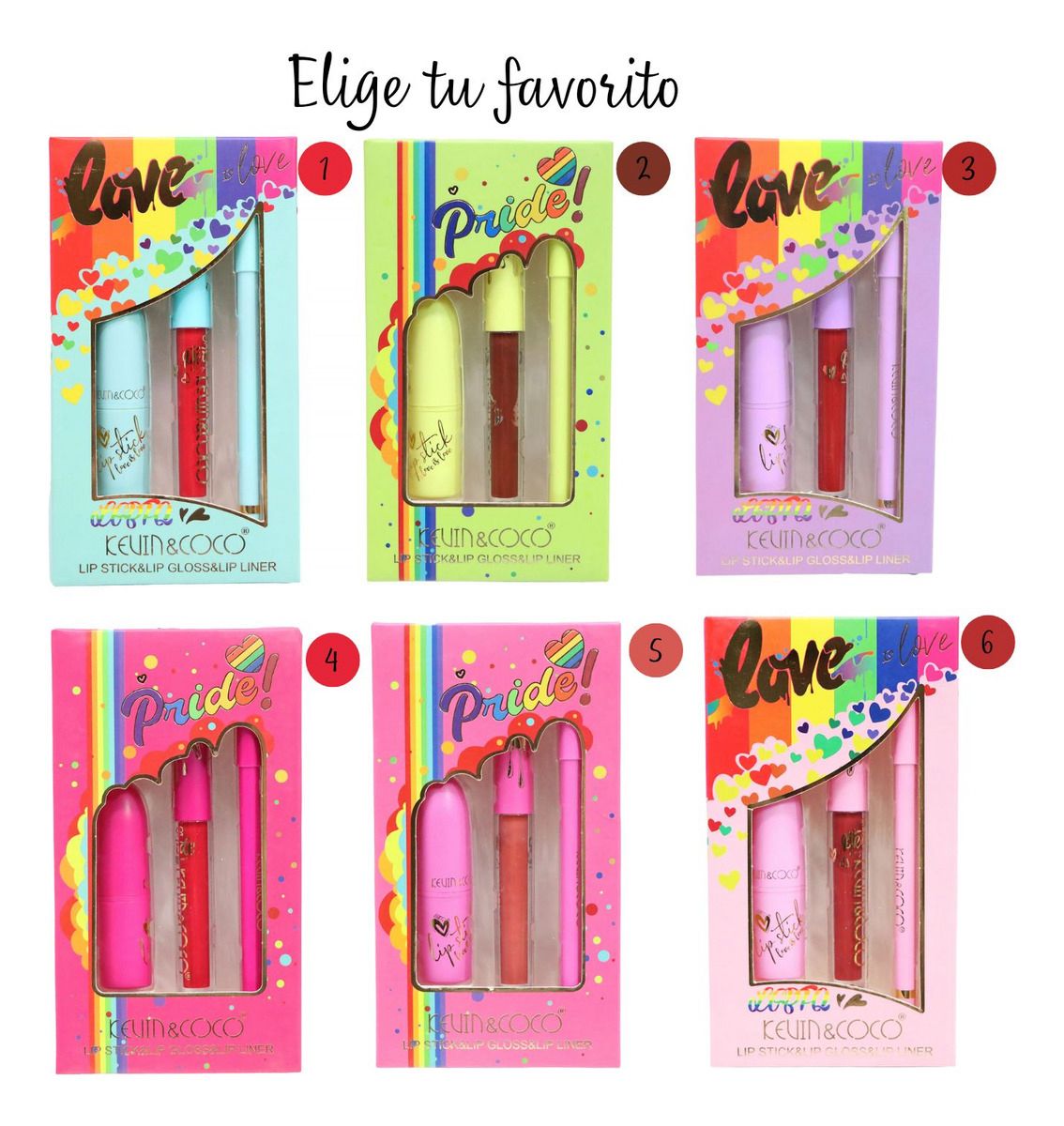 Kevin & Coco Lip Stick & Lip Gloss & Lip Liner