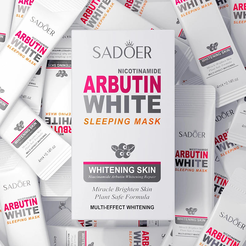 SADOER 20Pcs Arbutin White Sleeping Mask Multi Effect Whitening