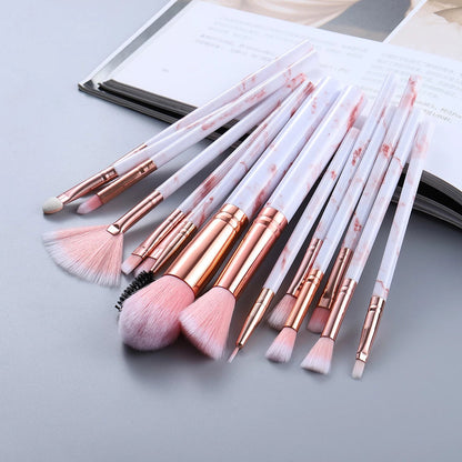 Marble Design Makeup Brush Set Pack Of 10Pcs