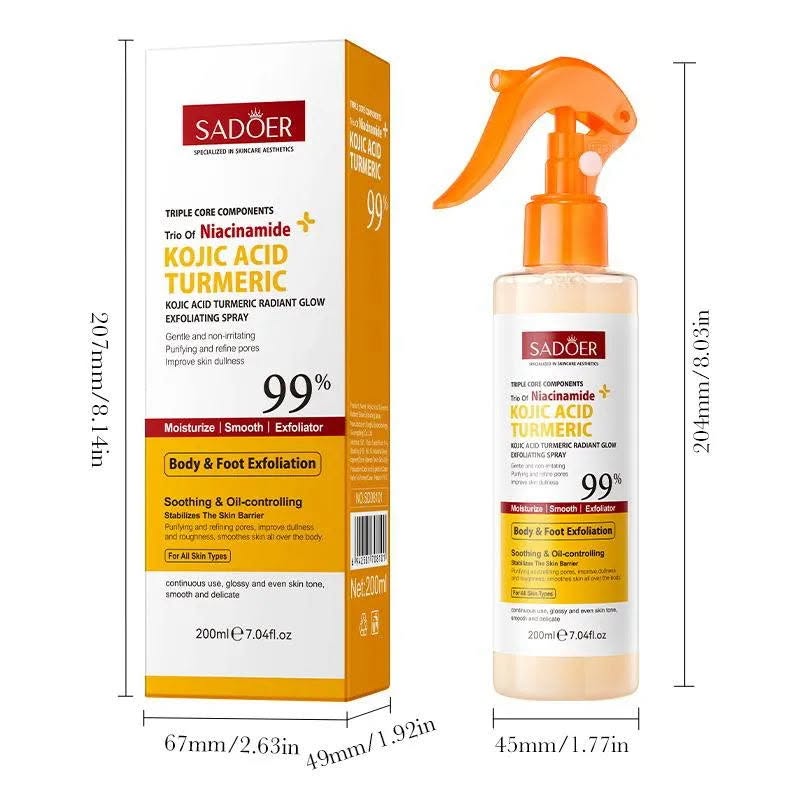Sadoer Kojic Acid & Turmeric Exfoliating Spray 200ml