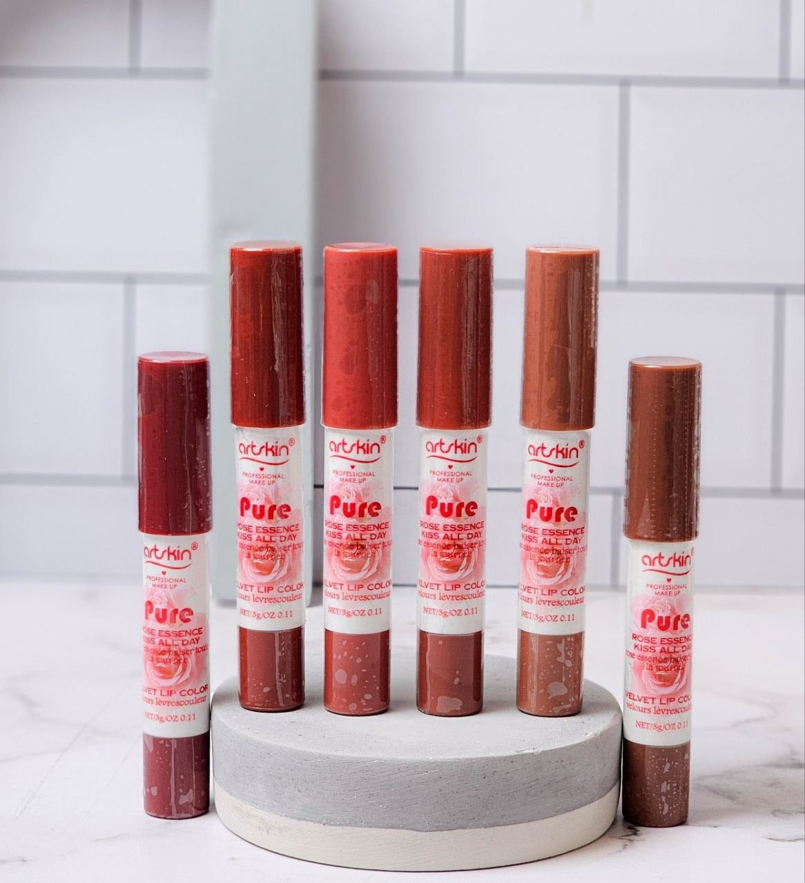 Artkin Rose Matte Lip Crayons Set of 6