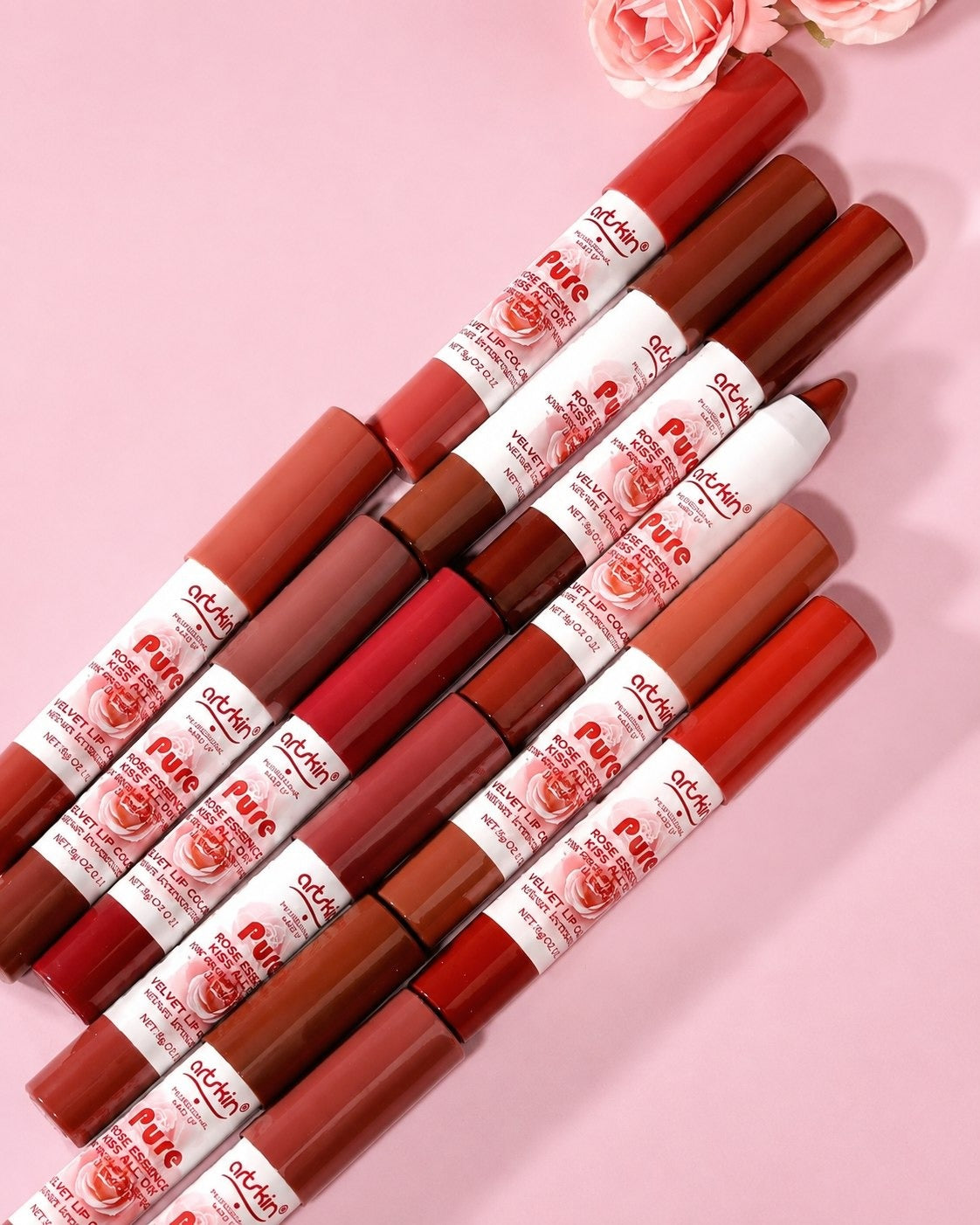 Artkin Rose Matte Lip Crayons Set of 6