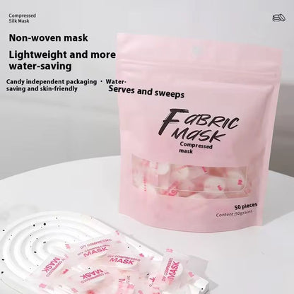 Ultra-Thin 100g Silk Facial Mask Disposable Dry Wet Hydrating Compressed Buckled Beauty Personal Care Face Mask Set Of 100pcs