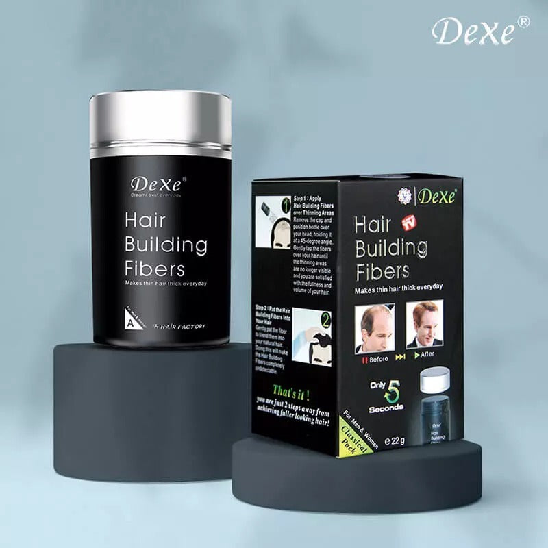 Dexe Hair Building Fibers Black 22g | For Men & Women