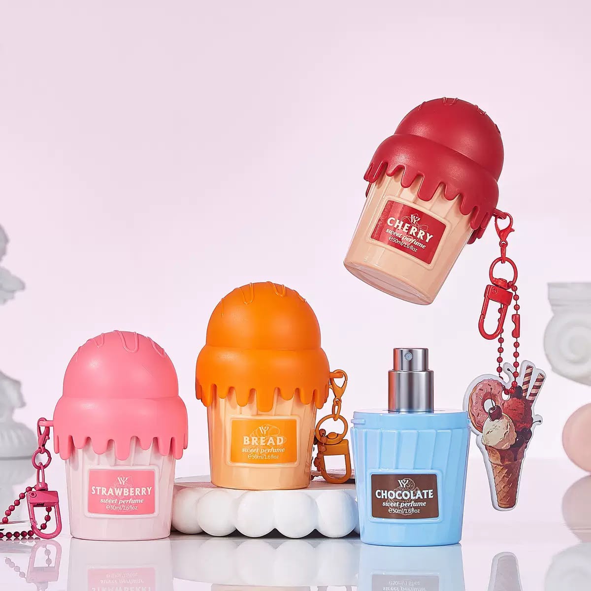 Mini Ice Cream Perfume Keychain for Girls