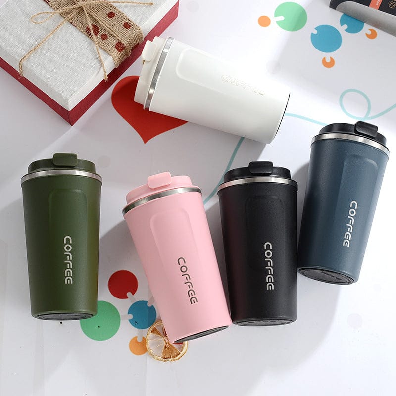 Double Stainless Steel Coffee Cup Vacuum Flask Leak-Proof Non-Slip Office Coffee Mug Car Travel Thermal Cup (1693)