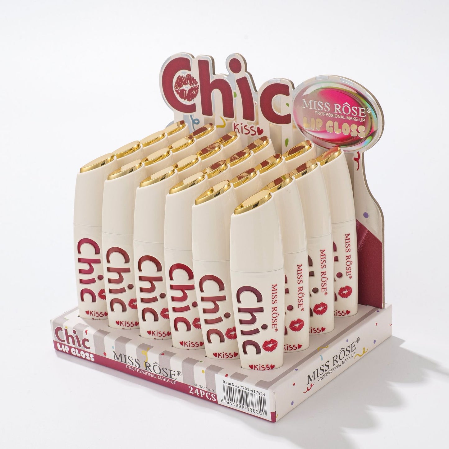 Miss Rose Chic Lip Gloss 12pcs Set