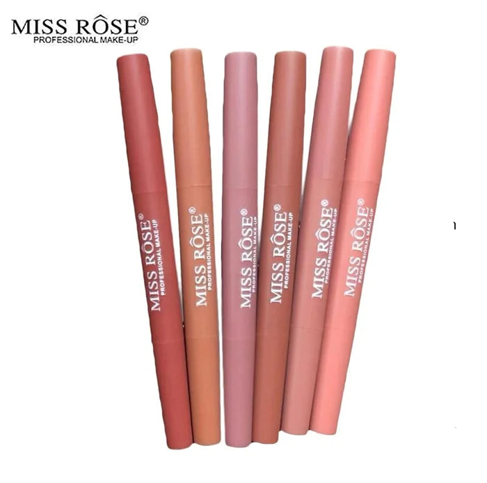 Miss Rose 2in1 Lipstick And Lip Liner Nude Shades 6Pcs Set