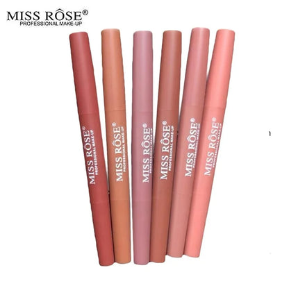 Miss Rose 2in1 Lipstick And Lip Liner Nude Shades 6Pcs Set