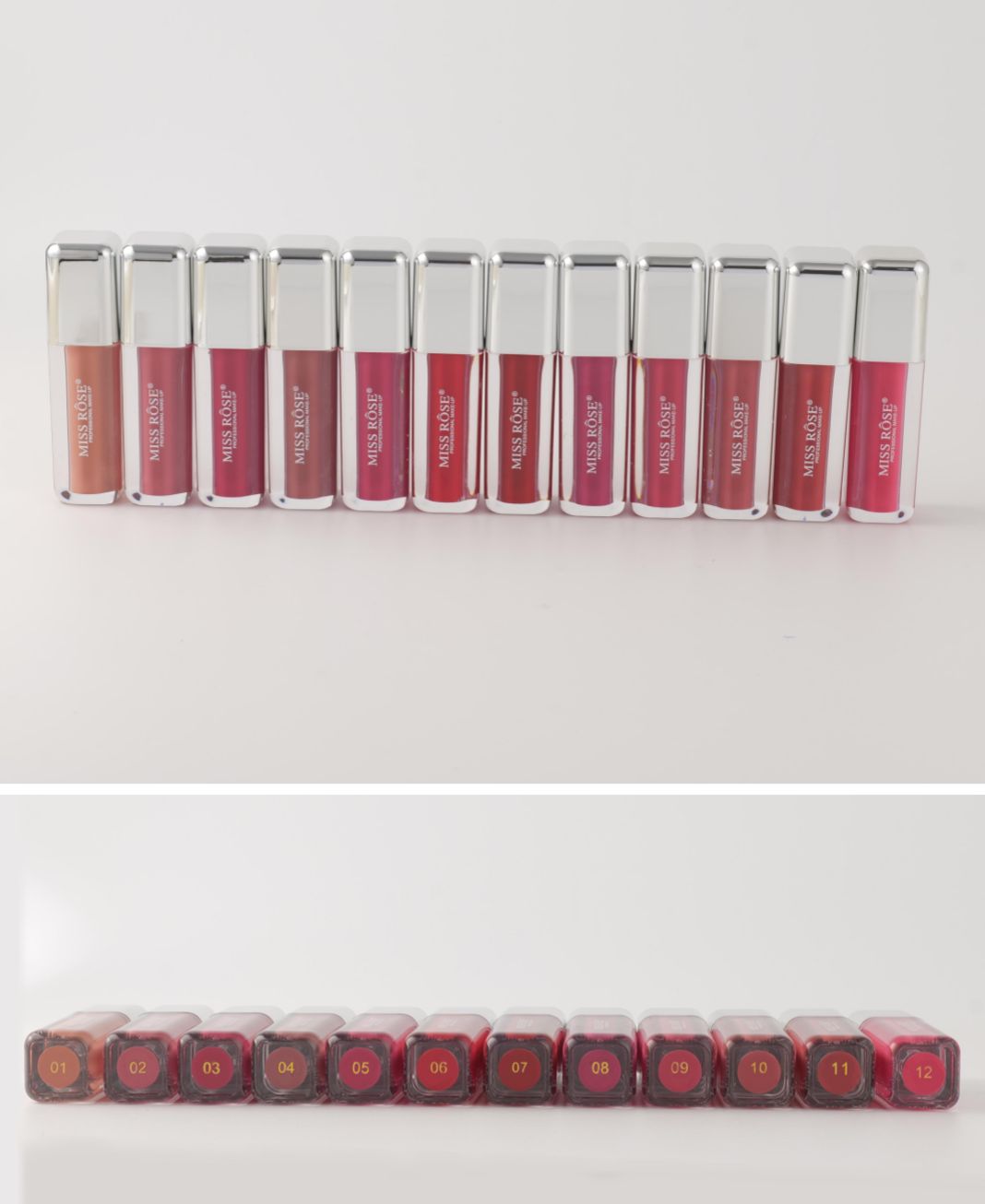 Miss Rose Jumbo Size Lip Gloss 12pcs Set