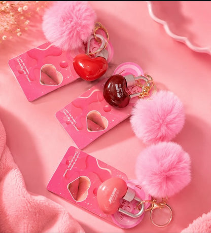 Romantic Rain Lock Style Cute Heart Shape Lip Gloss Pack of 3