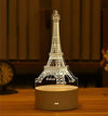 Eiffel Tower Nightlight 3D Illusion Visual LED Desk Lamp with USB Cable