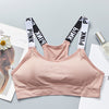 Pink Letter Print Sports Bra Free Size Adjustable Free Size Code 335