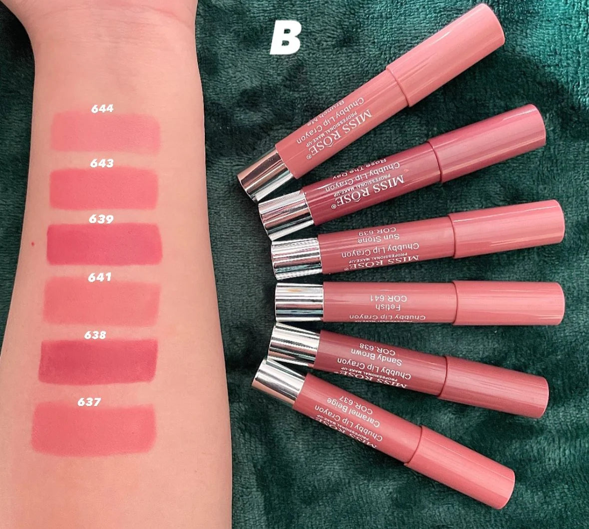 MISS ROSE Matte Lip Balm Crayon 6PcsSet