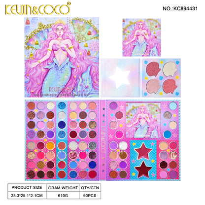 Kevin & Coco 86-Color Mermaid Teasure Eyeshadow Palette KC894431