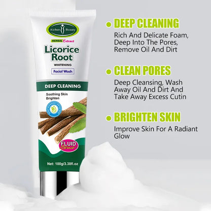 Aichun Beauty Herbal Facial Cleanser Deep Licorice Root Face Wash With Mineral Lightening For Female